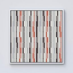 Warren Reed - Designer Dashed Stroke Pattern Framed Canvas in Off-White - Size: w10 inch x h10 inch - thumbnail 1