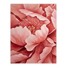 "Artery8 Coral Pink Peony Painting Magnified Zoom Floral Wall Art Print - Size: W24"" x H32""" - thumbnail 1