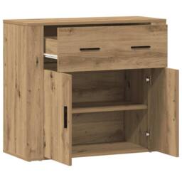 Berkfield Home Sideboard Artisian Oak 80x33x70 cm Engineered Wood in Brown - Size: 80 x 33 x 70 cm - thumbnail 4