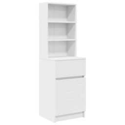 Berkfield Home Bedside Cabinet White 39x35x125 cm Engineered Wood - Size: 39 x 35 x 125 cm - thumbnail 2