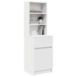 Berkfield Home Bedside Cabinet White 39x35x125 cm Engineered Wood - Size: 39 x 35 x 125 cm - thumbnail 4