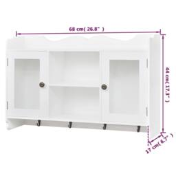 Berkfield Home Modern White MDF Wall Cabinet Display Shelf Book/DVD/Glass Storage - thumbnail 8