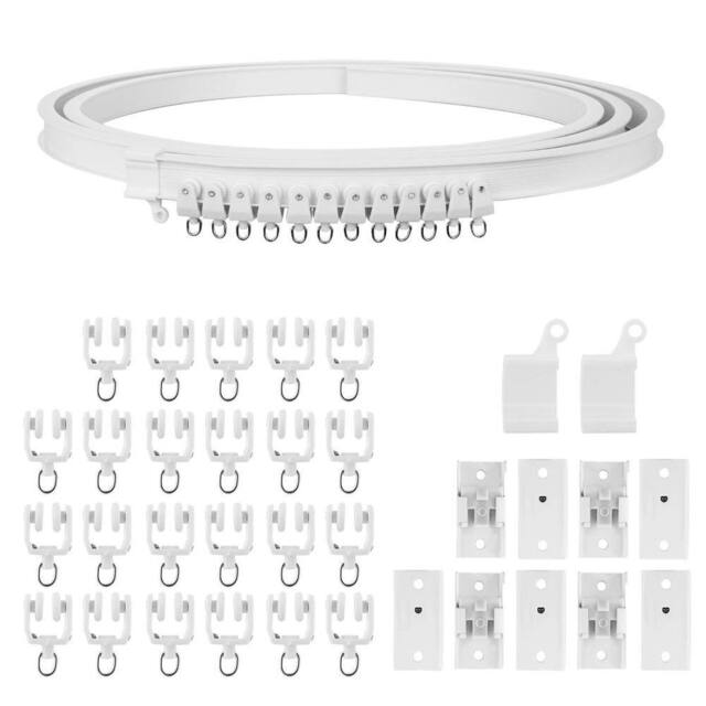 FLAVORA 3m White Flexible Straight Bay Window Curtain Track Rail - Size: 1 - image 1