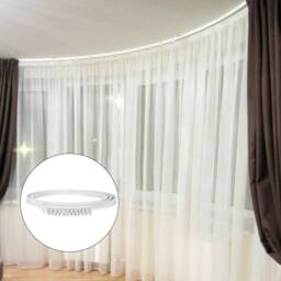 FLAVORA 3m White Flexible Straight Bay Window Curtain Track Rail - Size: 1 - thumbnail 5
