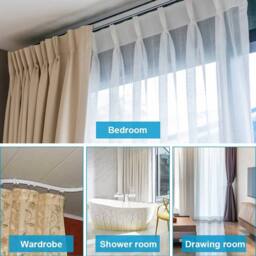 FLAVORA 3m White Flexible Straight Bay Window Curtain Track Rail - Size: 1 - thumbnail 4
