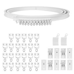 FLAVORA 3m White Flexible Straight Bay Window Curtain Track Rail - Size: 1 - thumbnail 1