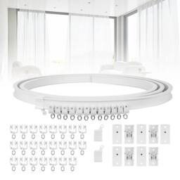 FLAVORA 3m White Flexible Straight Bay Window Curtain Track Rail - Size: 1 - thumbnail 6
