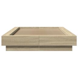 Berkfield Home Bed Frame without Mattress Sonoma Oak 75x190 cm Small Single in Brown - thumbnail 4