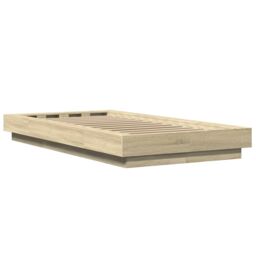 Berkfield Home Bed Frame without Mattress Sonoma Oak 75x190 cm Small Single in Brown - thumbnail 6