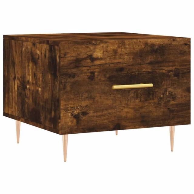 Berkfield Home Coffee Table Smoked Oak 50x50x40 cm Engineered Wood in Brown - Size: 50 x 50 x 40 cm - image 1