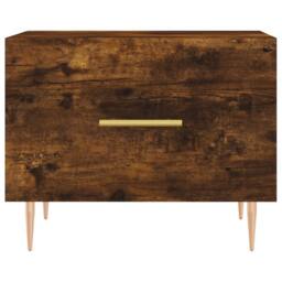 Berkfield Home Coffee Table Smoked Oak 50x50x40 cm Engineered Wood in Brown - Size: 50 x 50 x 40 cm - thumbnail 5