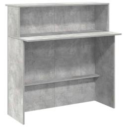 Berkfield Home Reception Desk Concrete Grey 200x50x103.5 cm Engineered Wood - thumbnail 8