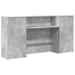 Berkfield Home Reception Desk Concrete Grey 200x50x103.5 cm Engineered Wood - thumbnail 3
