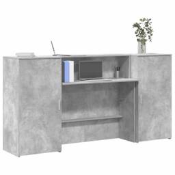 Berkfield Home Reception Desk Concrete Grey 200x50x103.5 cm Engineered Wood - thumbnail 2