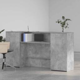 Berkfield Home Reception Desk Concrete Grey 200x50x103.5 cm Engineered Wood
