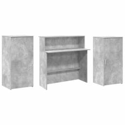 Berkfield Home Reception Desk Concrete Grey 200x50x103.5 cm Engineered Wood - thumbnail 7