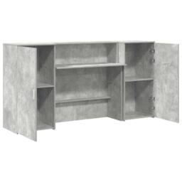 Berkfield Home Reception Desk Concrete Grey 200x50x103.5 cm Engineered Wood - thumbnail 6