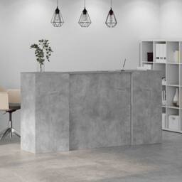 Berkfield Home Reception Desk Concrete Grey 200x50x103.5 cm Engineered Wood - thumbnail 4