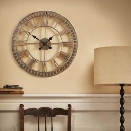 mysmartbuy Buxton Skeleton Indoor or Outdoor Metal Quartz Clock - 60cm Diameter in Silver - thumbnail 3