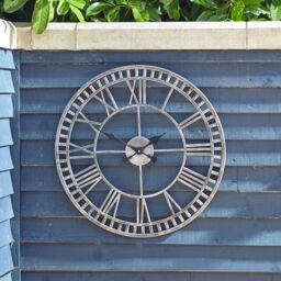 mysmartbuy Buxton Skeleton Indoor or Outdoor Metal Quartz Clock - 60cm Diameter in Silver - thumbnail 2