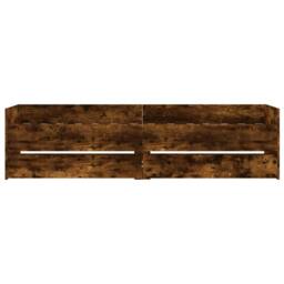 Berkfield Home Modern Bed Frame with Drawers without Mattress Smoked Oak 90x190 in Brown - Size: Single - thumbnail 6