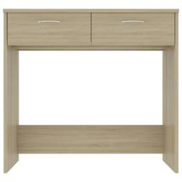 Berkfield Home Desk Sonoma Oak 80x40x75 cm Engineered Wood in Light Tan - Size: 80 x 40 x 75 cm - thumbnail 3