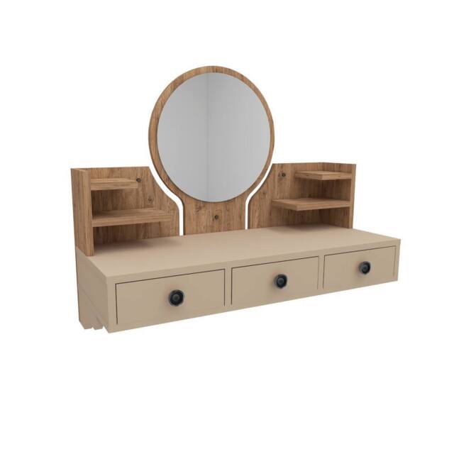 Destina Home Cosmo Makeup Vanity Table with Mirror in Beige - Size: 1 Pack - image 1
