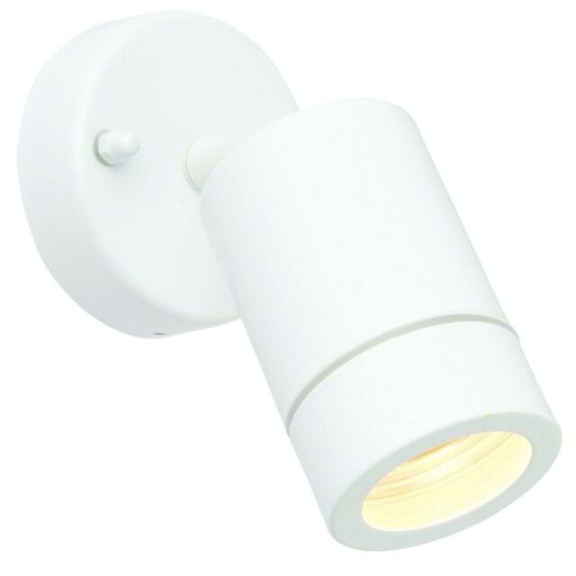 Loops IP44 Outdoor Adjustable Spotlight Gloss White GU10 Dimmable Accent Downlight - image 1