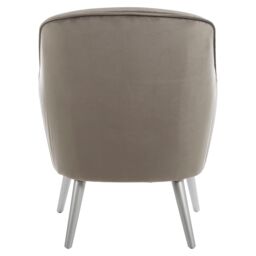 Orsina Modern Mustard Velvet Armchair For Living Rooms, Elegant Curve Pleated Lounge Chair, Decent Dining Chair in Grey - thumbnail 4