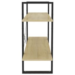 Berkfield Home 2-Tier Book Cabinet Sonoma Oak 100x30x70 cm Engineered Wood in Brown - Size: 100 x 30 x 70 cm - thumbnail 6
