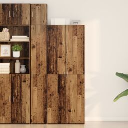 Berkfield Home Highboard Old Wood 70x42.5x185 cm Engineered Wood in Brown - thumbnail 1