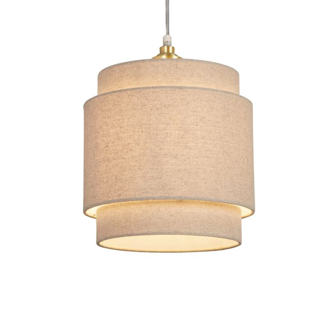 Lighting Collection Linen Tiered Shade 25Cm Natural Lamp Shade - image 1