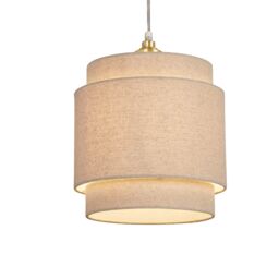 Lighting Collection Linen Tiered Shade 25Cm Natural Lamp Shade - thumbnail 2