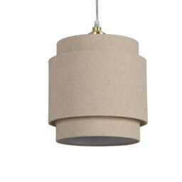 Lighting Collection Linen Tiered Shade 25Cm Natural Lamp Shade - thumbnail 3