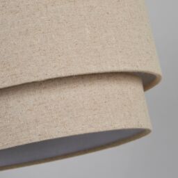 Lighting Collection Linen Tiered Shade 25Cm Natural Lamp Shade - thumbnail 4