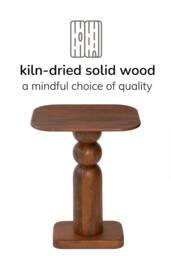 MH London Solid Mango Wood Sculptural Side Table, Bedside End Table for Living Room & Bedroom - Vita in Walnut - thumbnail 5