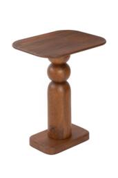 MH London Solid Mango Wood Sculptural Side Table, Bedside End Table for Living Room & Bedroom - Vita in Walnut - thumbnail 2