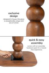 MH London Solid Mango Wood Sculptural Side Table, Bedside End Table for Living Room & Bedroom - Vita in Walnut - thumbnail 6