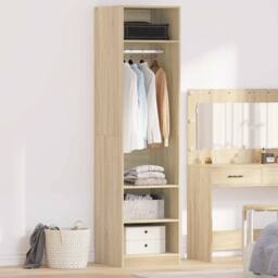 Berkfield Home Wardrobe Sonoma Oak 50x50x200 cm Engineered Wood in Brown - Size: 50 x 50 x 200 cm - thumbnail 2