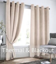 Luxury Living Velvet Thermal Blackout Eyelet Curtains Ready Made Pair in Cream - Size: 168 cm width x 229 cm drop - thumbnail 2