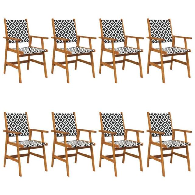 Berkfield Home Garden Chairs 8 pcs Solid Acacia Wood in Brown - image 1