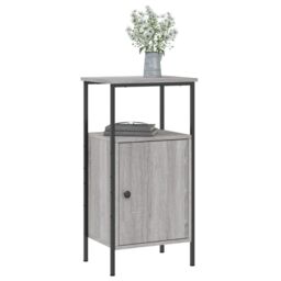 Berkfield Home Bedside Cabinet Grey Sonoma 41x31x80 cm Engineered Wood - Size: 41 x 31 x 80 cm - thumbnail 3