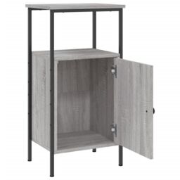 Berkfield Home Bedside Cabinet Grey Sonoma 41x31x80 cm Engineered Wood - Size: 41 x 31 x 80 cm - thumbnail 6