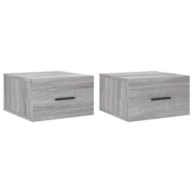 Berkfield Home Wall-mounted Bedside Cabinets 2 pcs Grey Sonoma 35x35x20 cm - Size: 35 x 35 x 20 cm - image 1