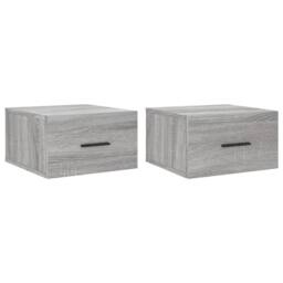 Berkfield Home Wall-mounted Bedside Cabinets 2 pcs Grey Sonoma 35x35x20 cm - Size: 35 x 35 x 20 cm - thumbnail 1
