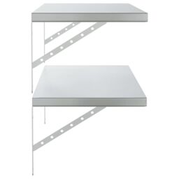 Berkfield Home Wall Shelves 2 pcs 100x40 cm Silver Stainless Steel - thumbnail 6