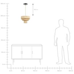 Wyld and Coco Japandi Pendant Lamp - Natural Paper Shade Jute Cord - thumbnail 7