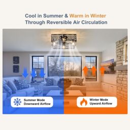 Garwarm 7- Blade 50cm Ceiling Fan with Remote Control & Light Kit Included in Black - thumbnail 6