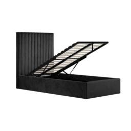 Lemon Pavilion Furniture Berlin Tall Ottoman Single Bed Frame (Pack of 2) - L203xW108xH124 cm in Black - thumbnail 3