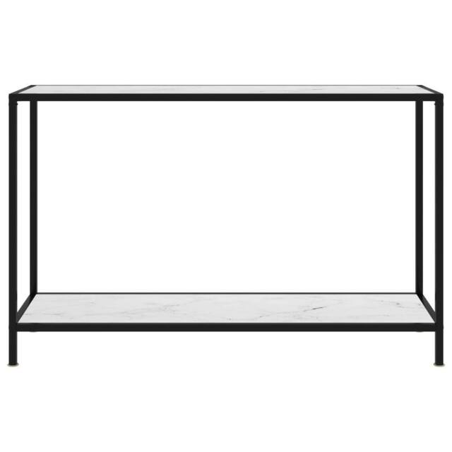 Berkfield Home Console Table White 120x35x75 cm Tempered Glass - Size: 120 x 35 x 75 cm - image 1